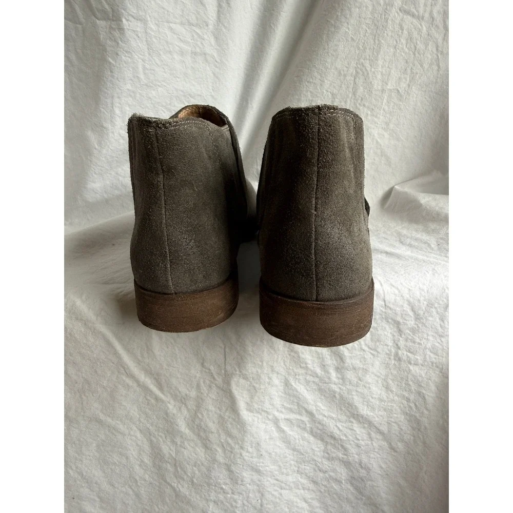 Splendid Suede Ankle‎ Boots Taupe Grey Side Cutout Low Heel Booties Mens